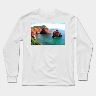 Ladram Bay Jurassic Coast Devon Long Sleeve T-Shirt